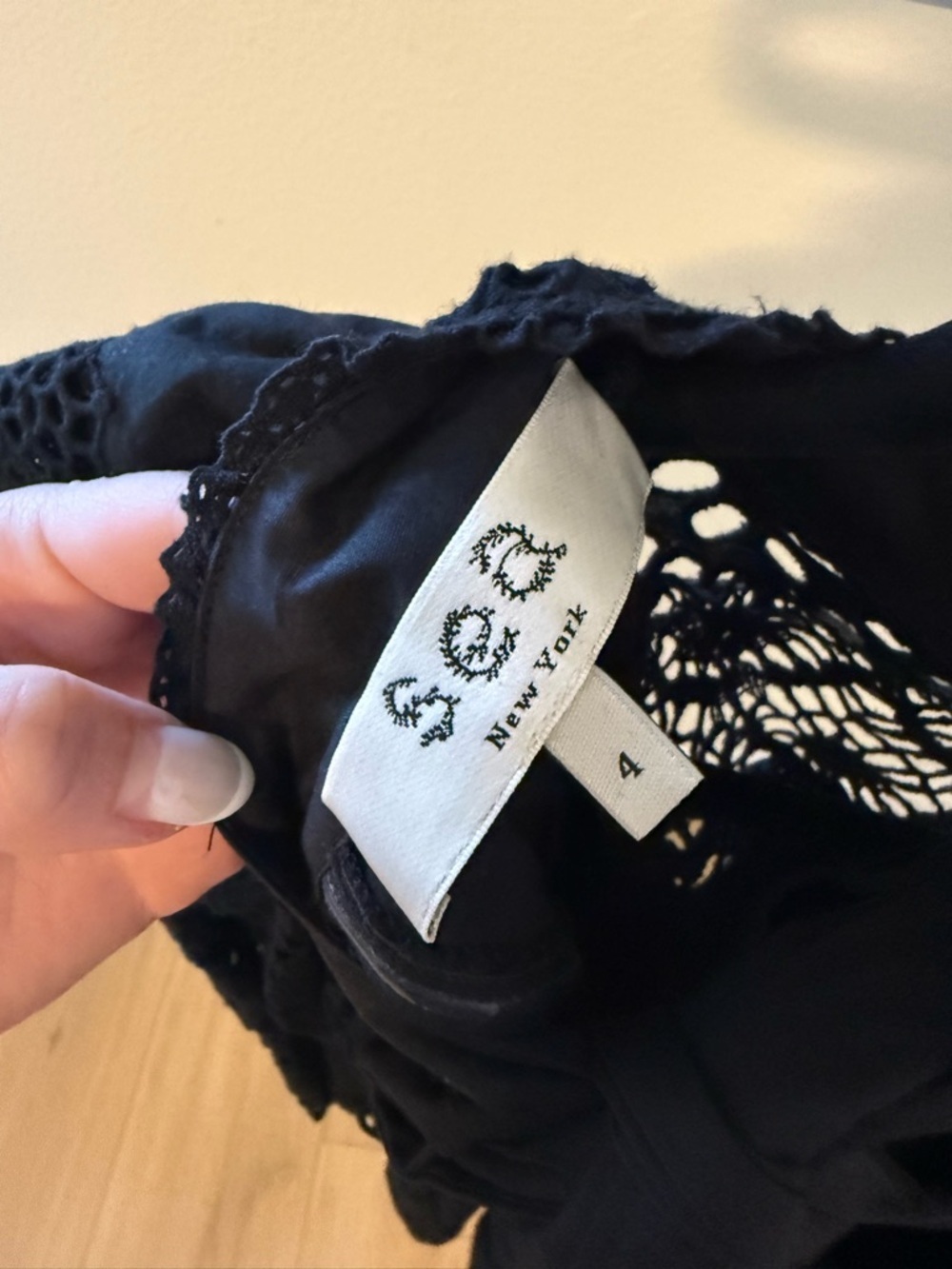 Black Lace Long-Sleeve Mini Dress - Picture 3 of 3